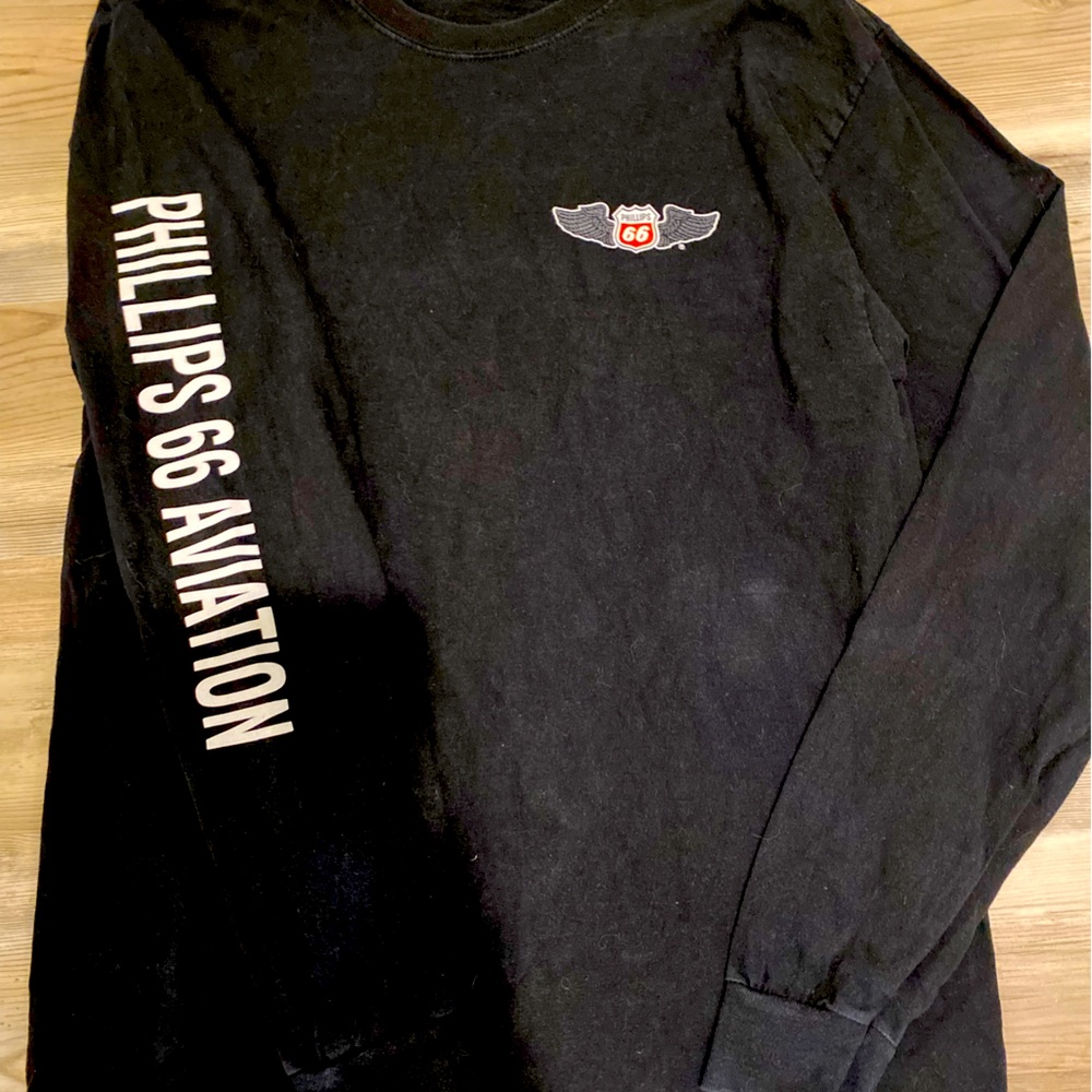 Mens vintage black long sleeve rout 66 shirt. By Hanes